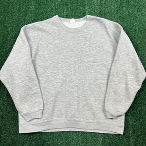 Vintage Pro Spirit Crewneck Sweatshirt Mens Large Boxy Gray Blank USA 80s Soft